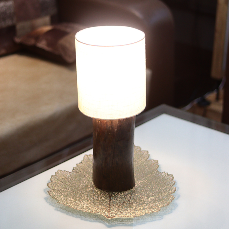 Modern Wooden Table Lamp with Soft Fabric Shade