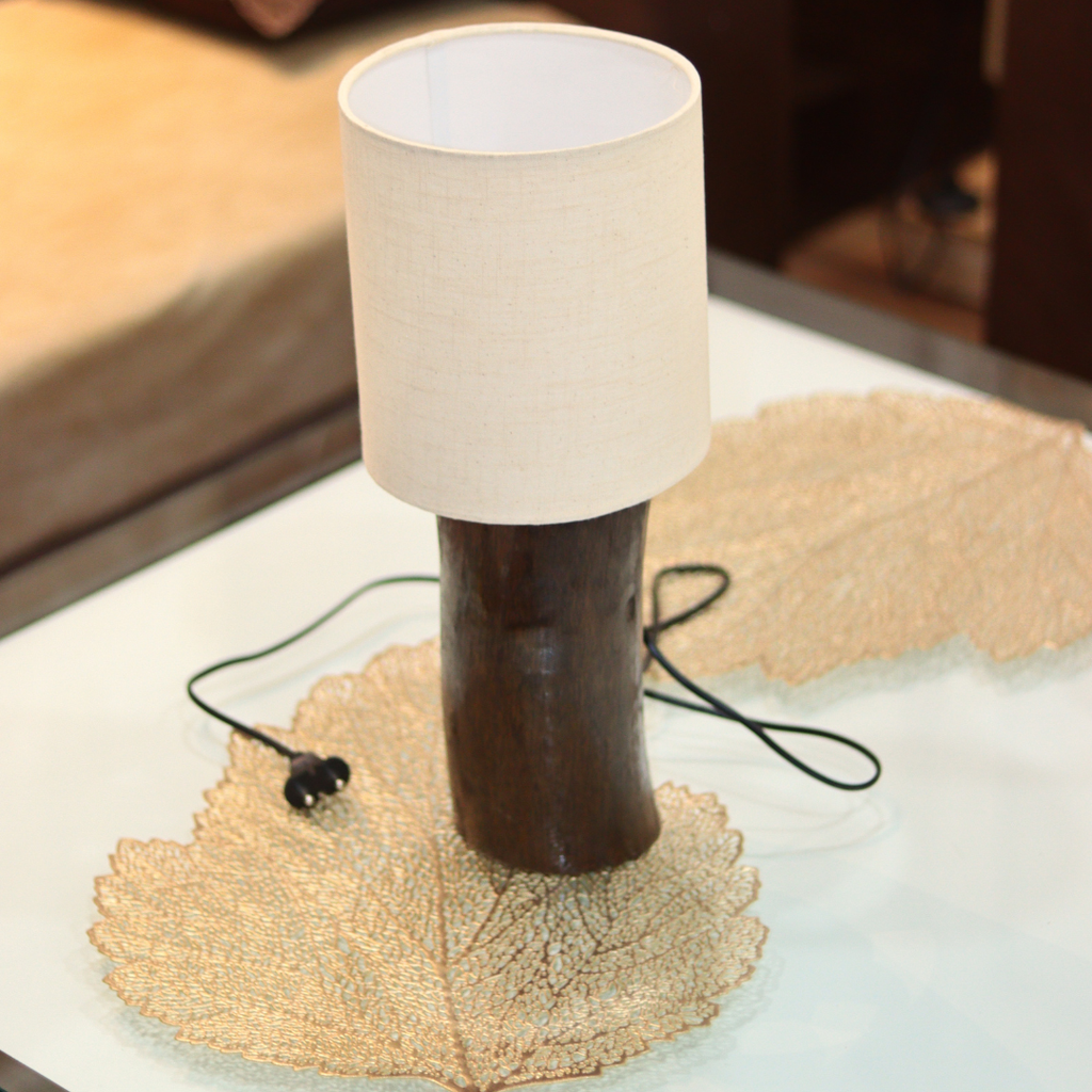 Modern Wooden Table Lamp with Soft Fabric Shade