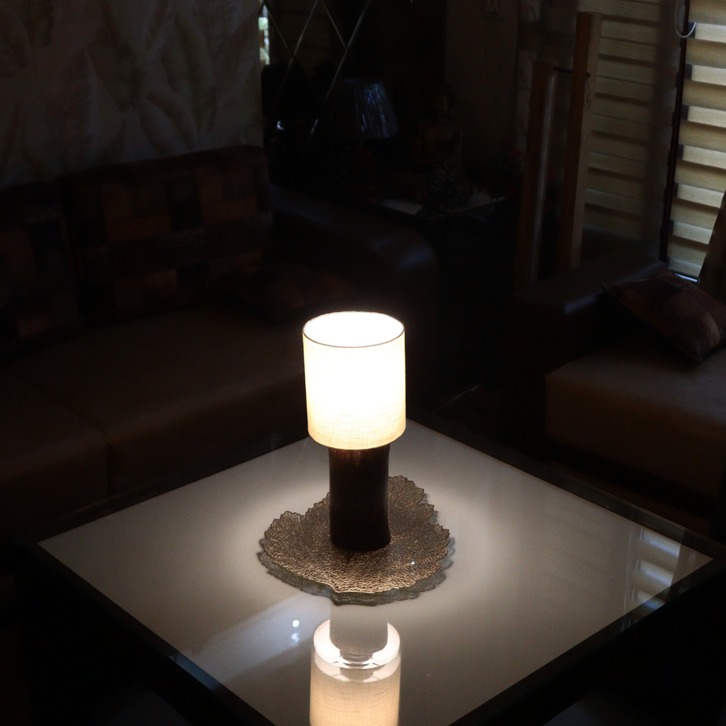 Modern Wooden Table Lamp with Soft Fabric Shade