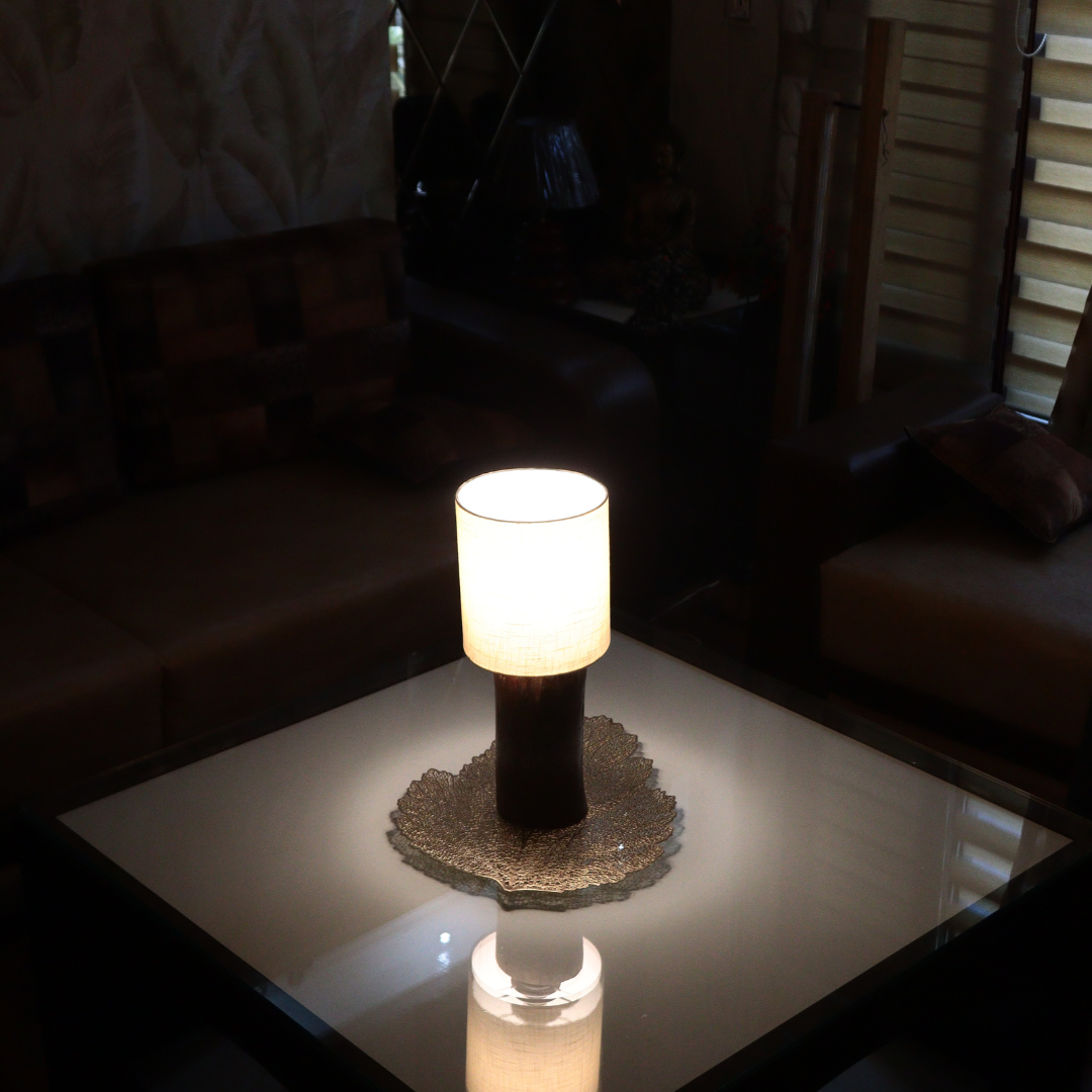 Modern Wooden Table Lamp with Soft Fabric Shade