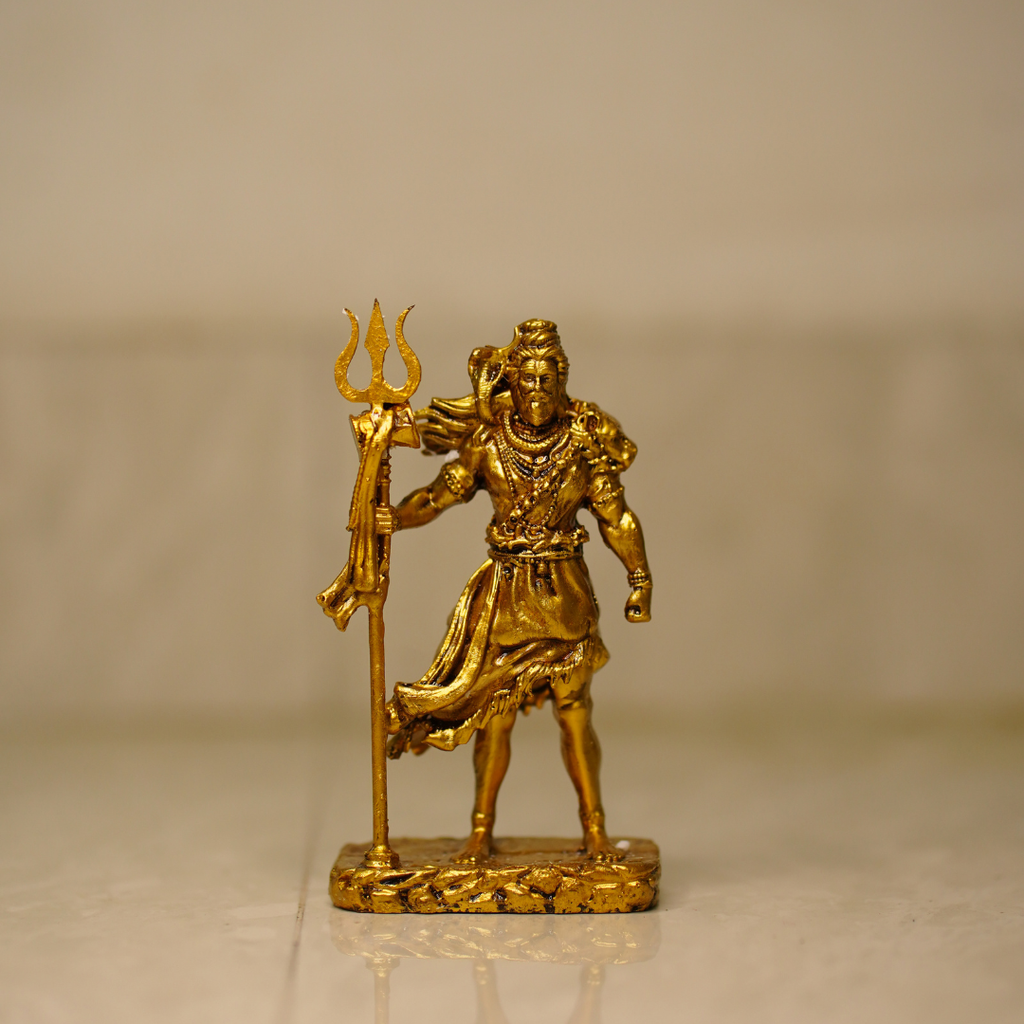 Standing Mahadev  – Gold Finish