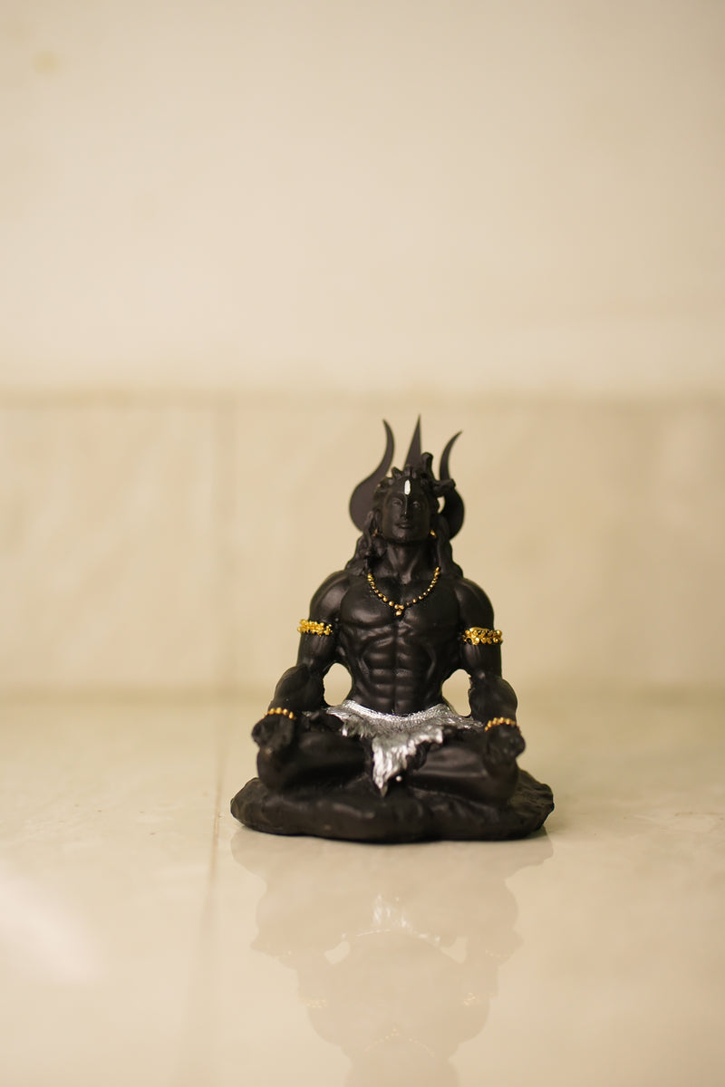 Meditating Shiv Ji Idol – Matte Black