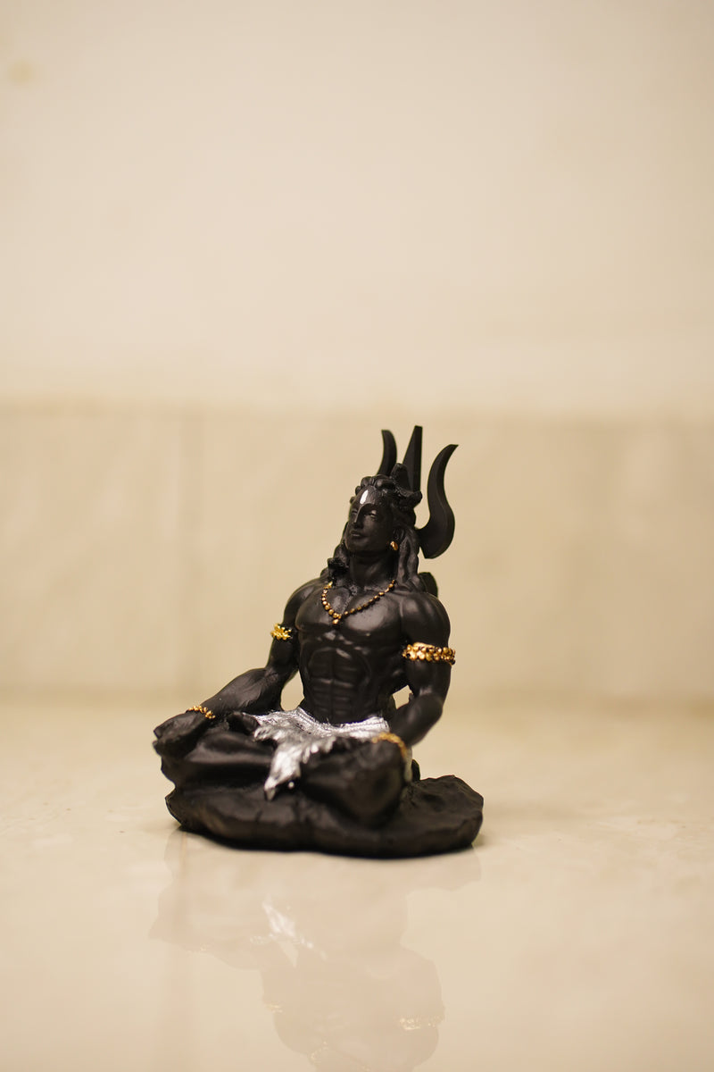 Meditating Shiv Ji Idol – Matte Black