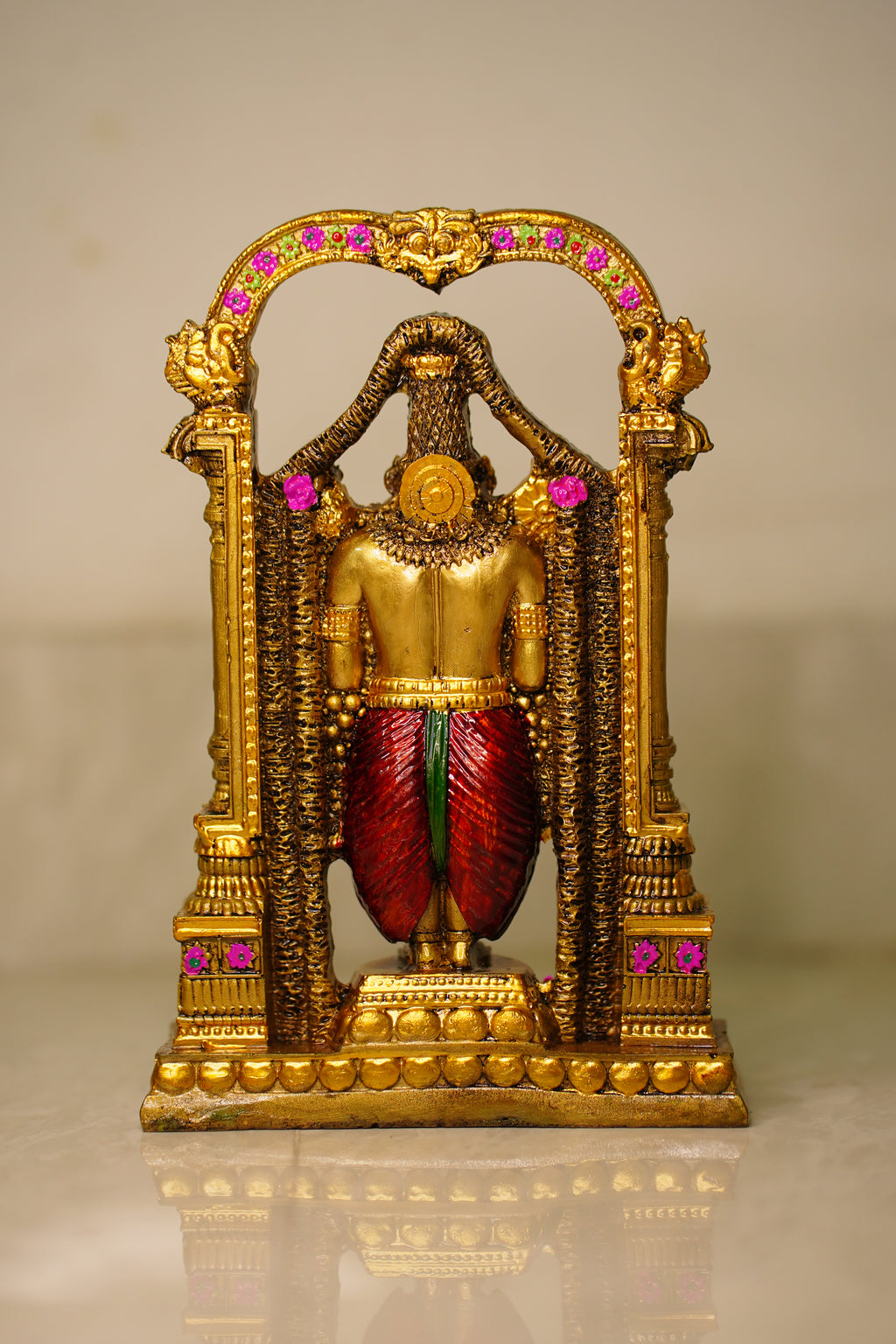 Balaji Tirupati Idol – Gold Finish with Stone Work