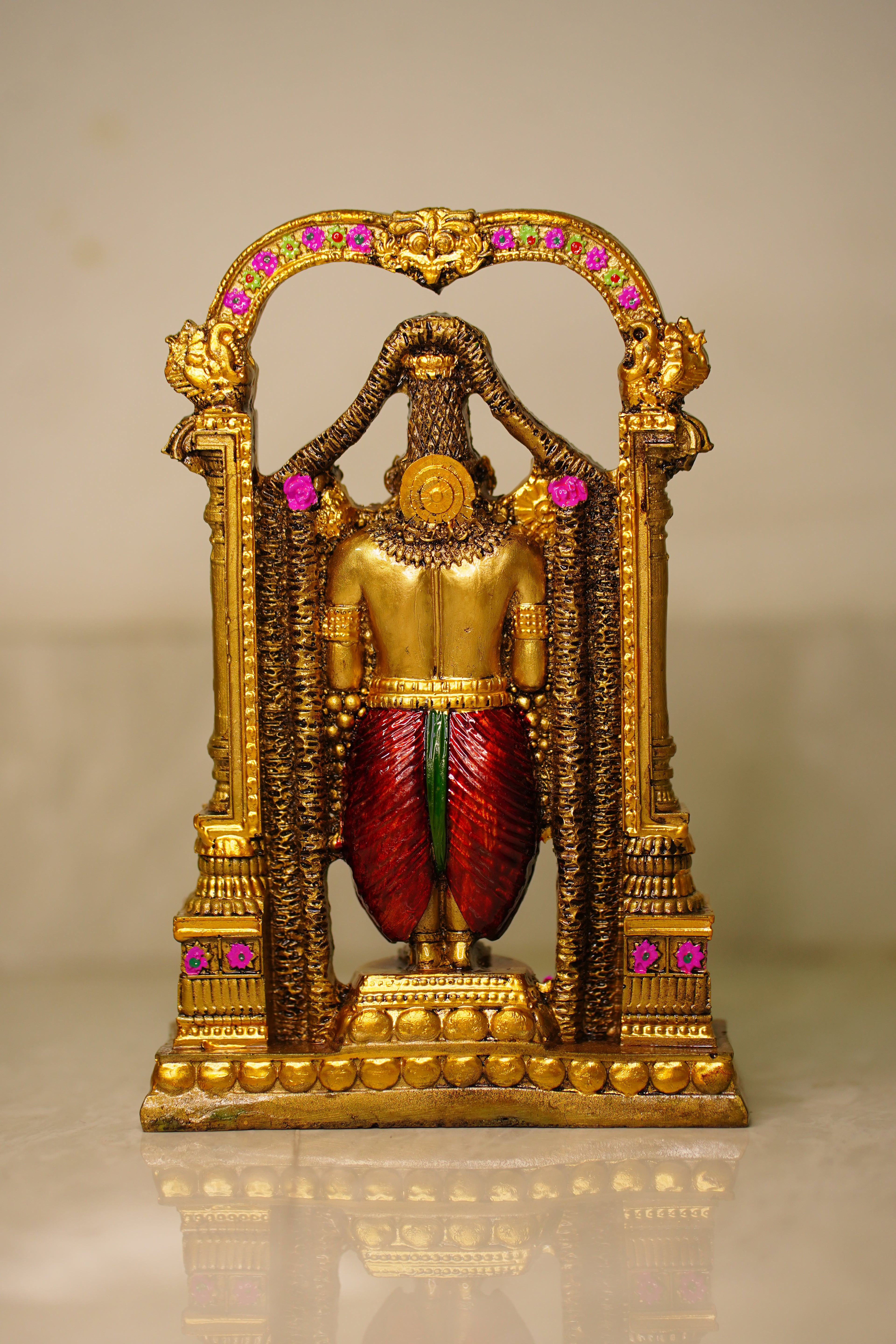 Balaji Tirupati Idol – Gold Finish with Stone Work