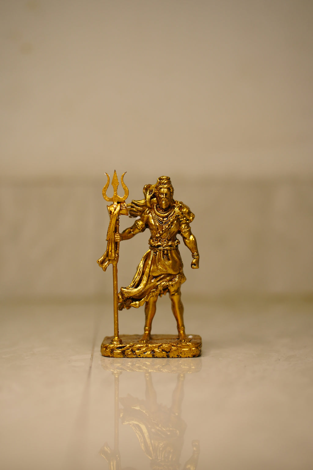 Mahadev Shiv Idol with Trishul – Gold Finish