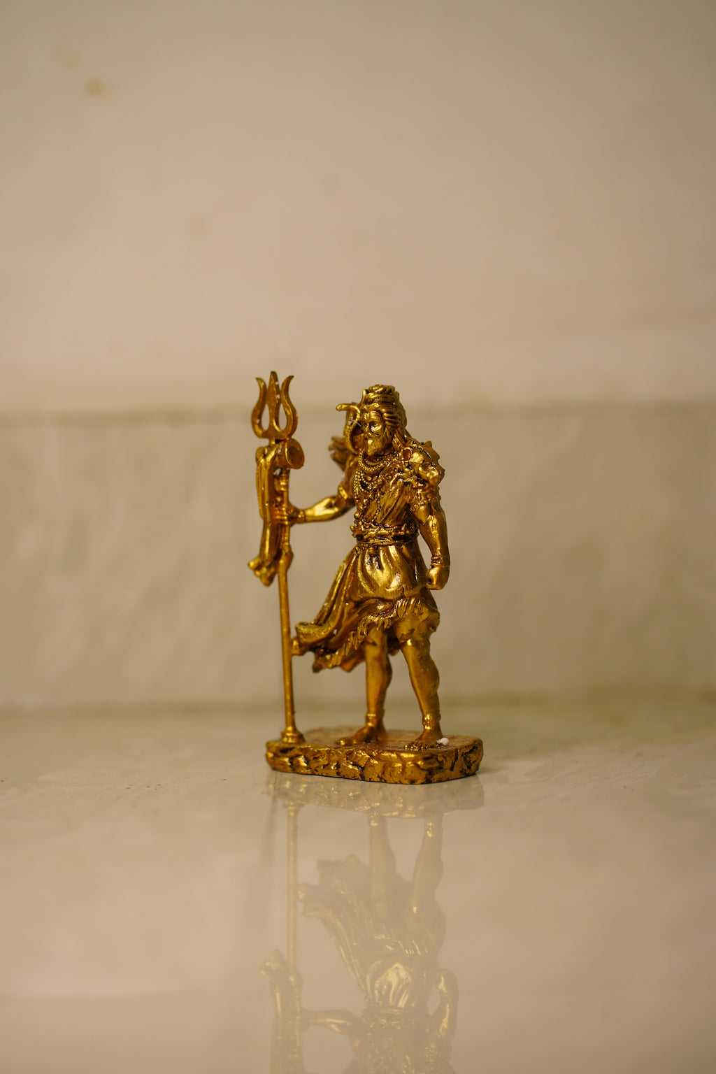 Mahadev Shiv Idol with Trishul – Gold Finish