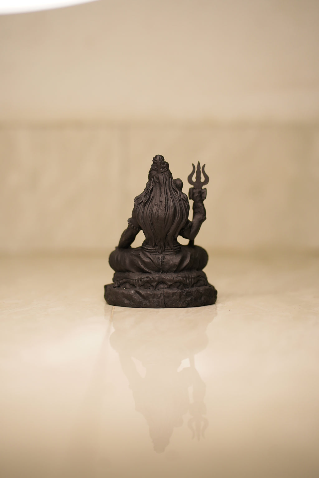 Meditating Shiv Ji Idol with Trishul – Matte Black