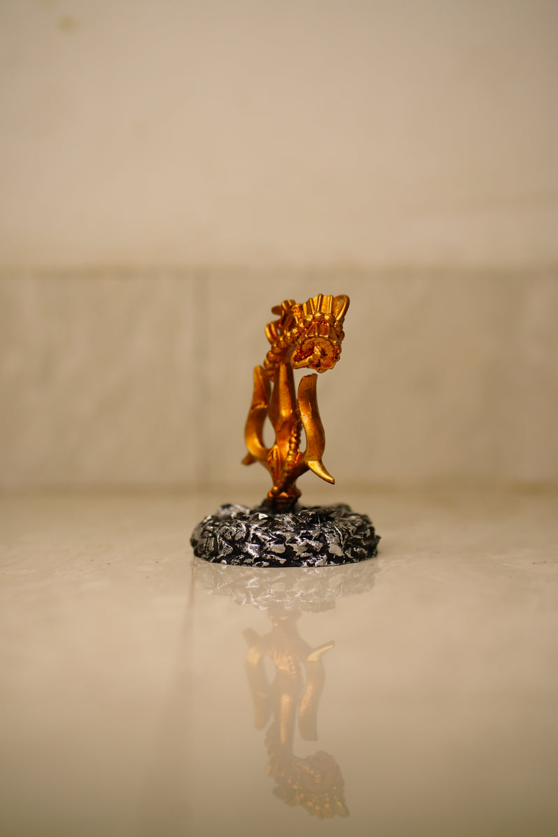 Shiv Trishul with Damru Idol – Gold Finish