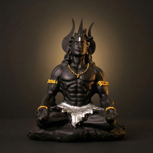 Adiyogi Shiva Idol – Matte Black