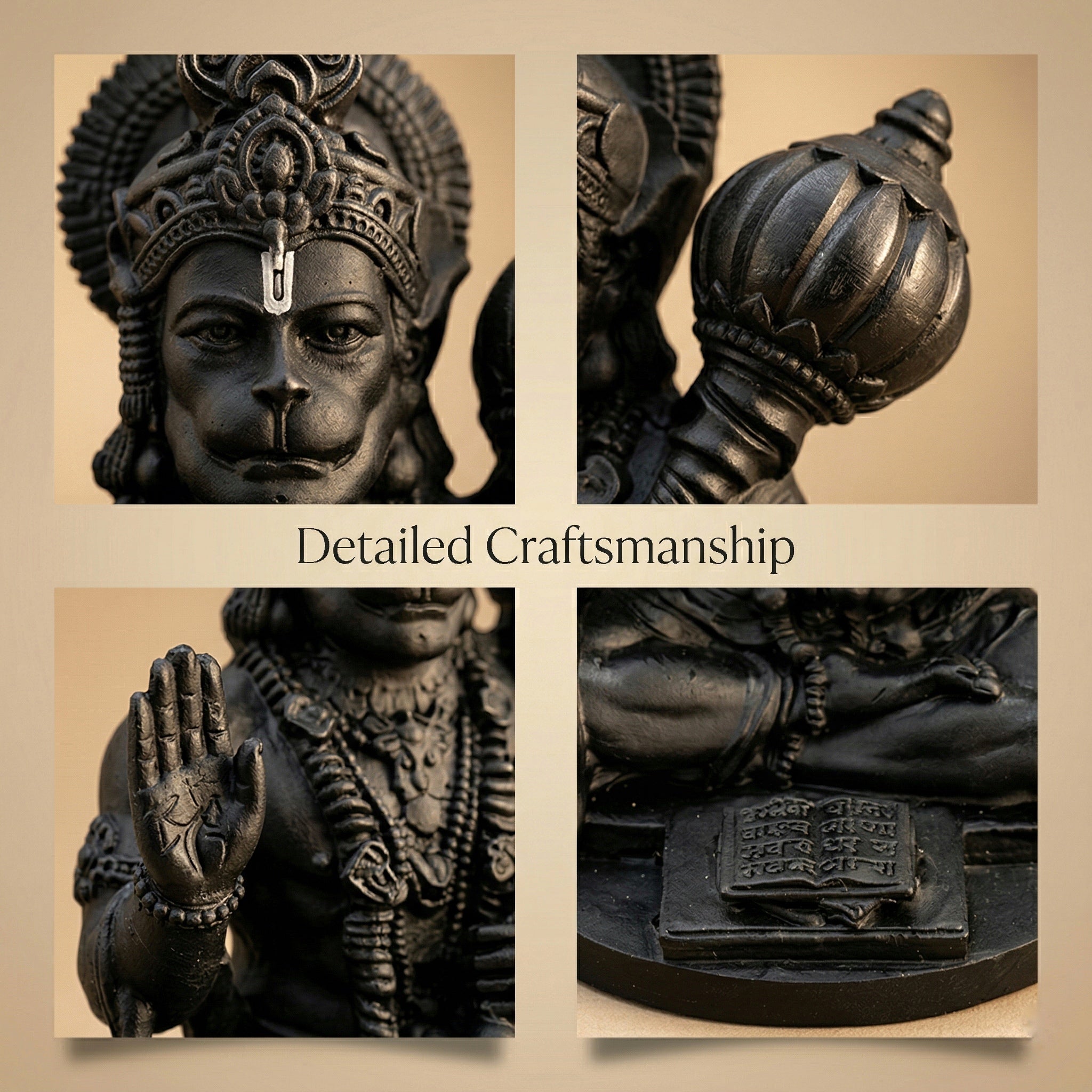 Blessing Hanuman Ji  – Matte Black Finish