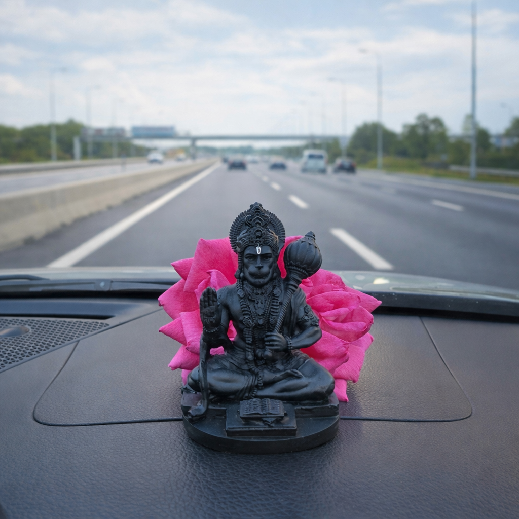 Blessing Hanuman Ji  – Matte Black Finish
