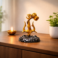 Shiva Trishul with Damru  – Gold Finish