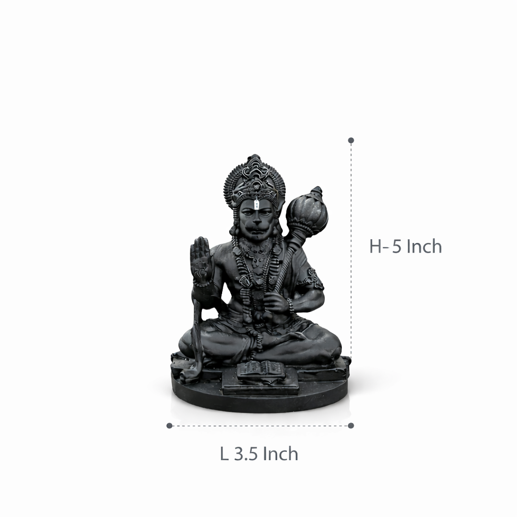Blessing Hanuman Ji  – Matte Black Finish