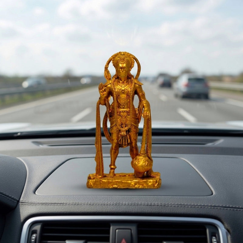 Sarangpur Hanuman ji for car dashboard – Gold Finish