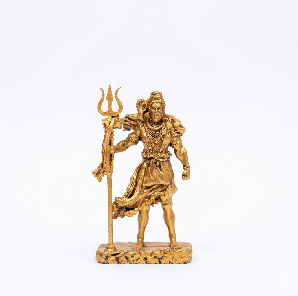 Standing Mahadev  – Gold Finish