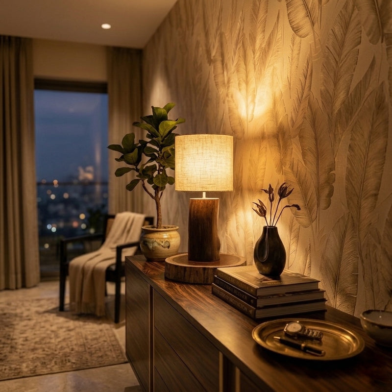 Lama- Handcrafted mango wood ambient lamp