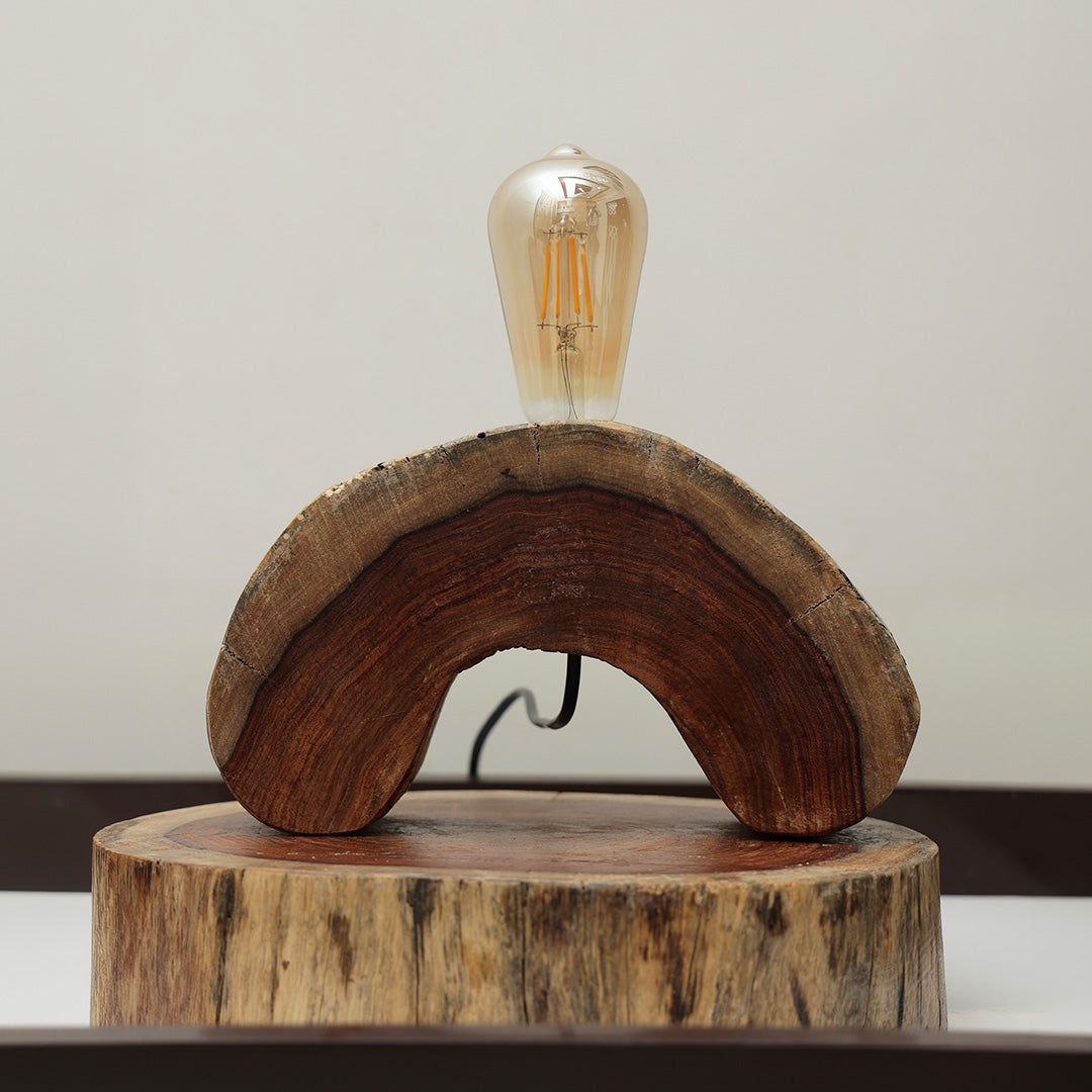 Telephone 2 - Handcrafted Seesham wood ambient lamp