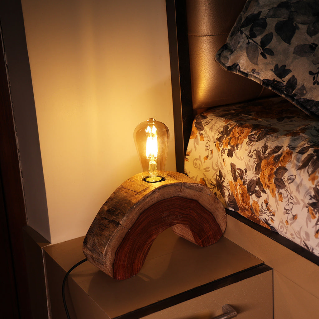 Telephone 2 - Handcrafted Seesham wood ambient lamp