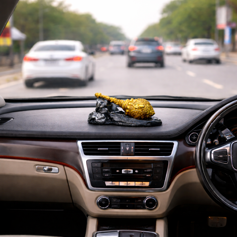 Car Dashboard - Hanuman gada Idol – Gold & Stone Finish