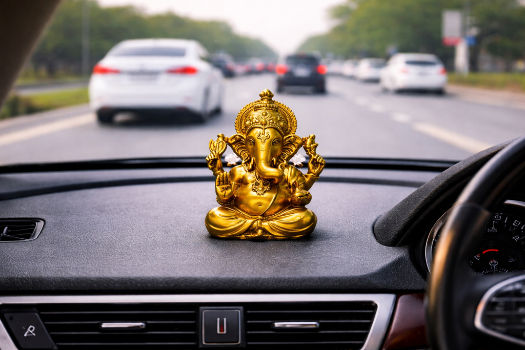 Vinayak Ganesha– Gold Finish For Car Dashboard