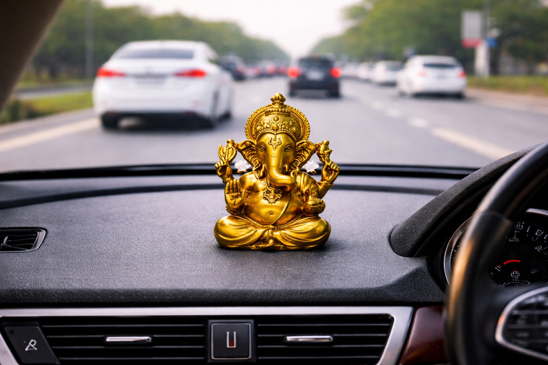 Vinayak Ganesha– Gold Finish For Car Dashboard
