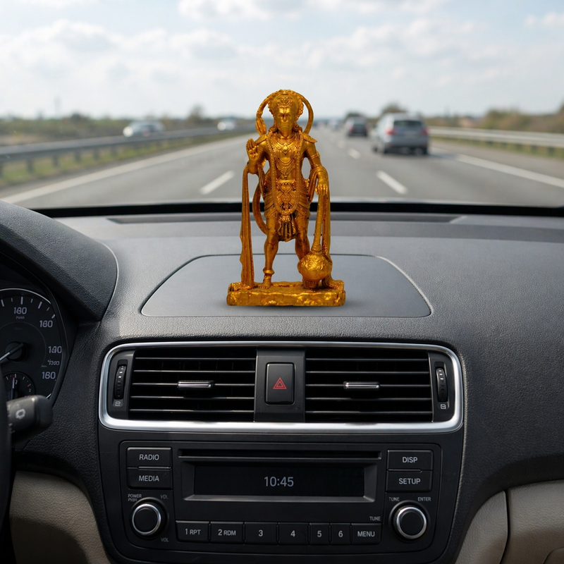 Sarangpur Hanuman ji for car dashboard – Gold Finish